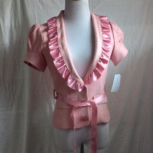 Jennifer Reale Design Pink Short Sleeve Jacket Size 2